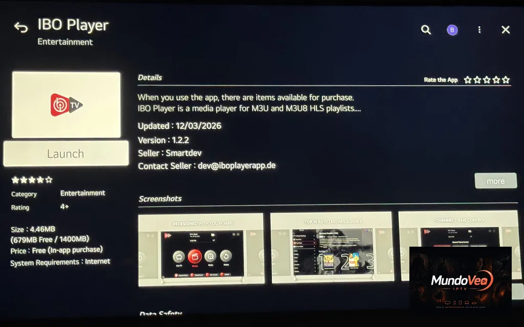 Step 1 — Install IBO Player on LG Smart TV webOS Installing IBO Player from the LG Content Store on an LG Smart TV running webOS