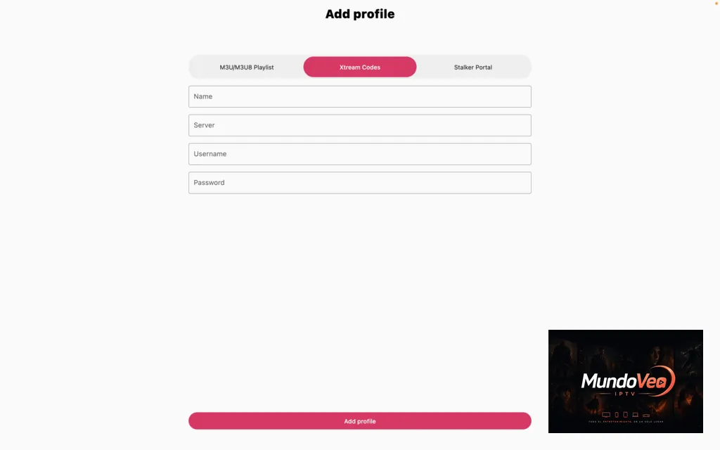 3. Ajouter un nouveau profil IPTV